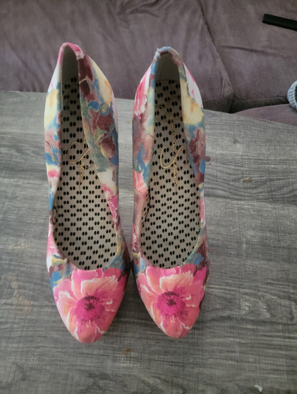 Floral Pink Multicolor Women's Pumps Size 9